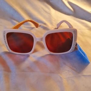 Pink sunglasses NWT oversized sunglasses with rhinestones